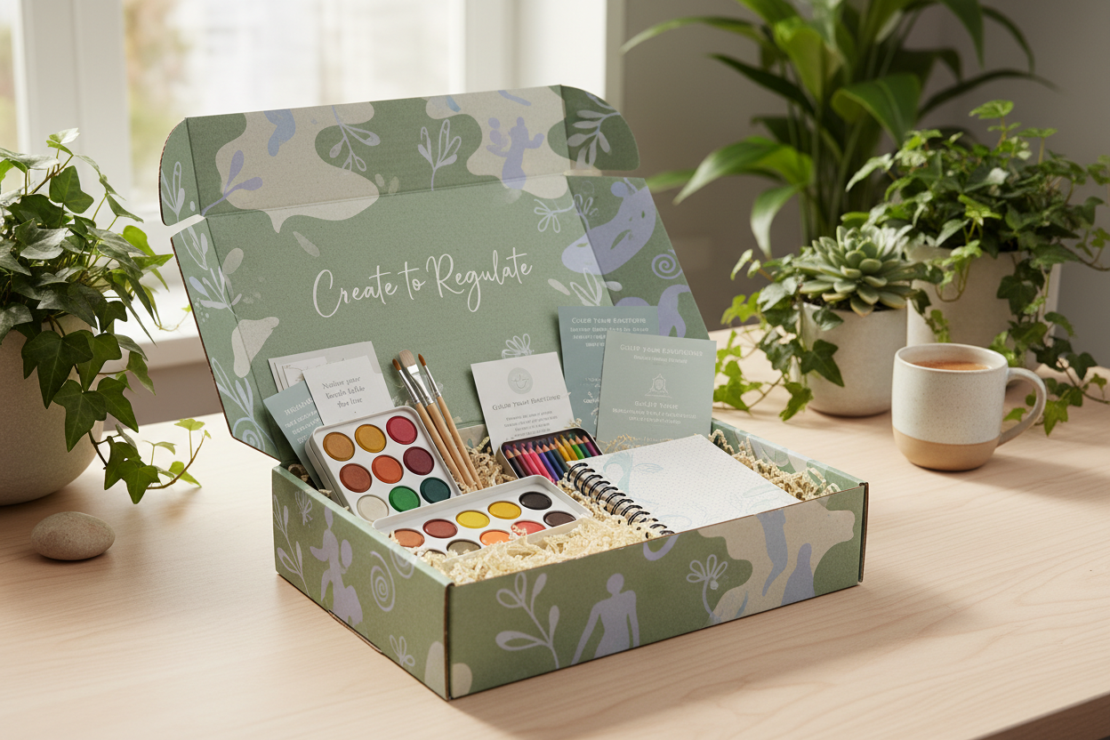 monthly Create to regulate art therapy box